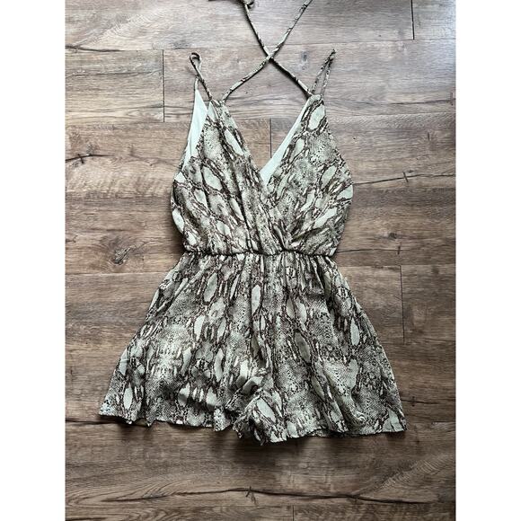 Vintage y2k Dollhouse Snakeprint Romper size Medium - Picture 1 of 2